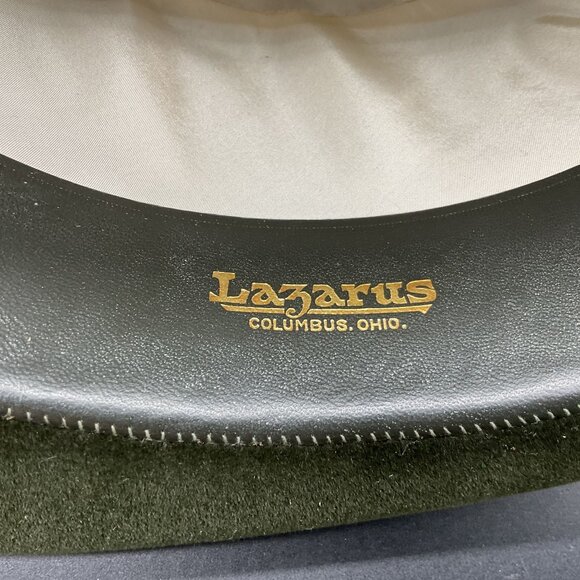 Borsalino Alessandria Italy Olive Green Velour Felt Fedora With Box Sz 7.25 - Picture 8 of 15